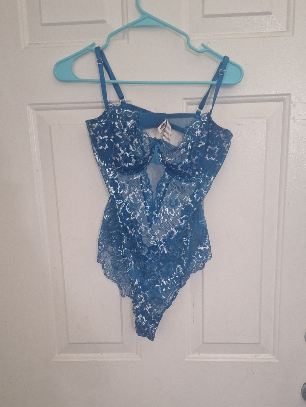 Victoria Secrwt Blue Lace Bodysuit